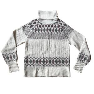 Nicole Miller Artelier Fair Isle Turtleneck Sweater Size XS Warm Cozy Ski Preppy